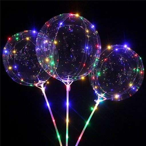 Picture of CLEAR ORB BALLOON 20 INCH WITH STICK & LIGHTS